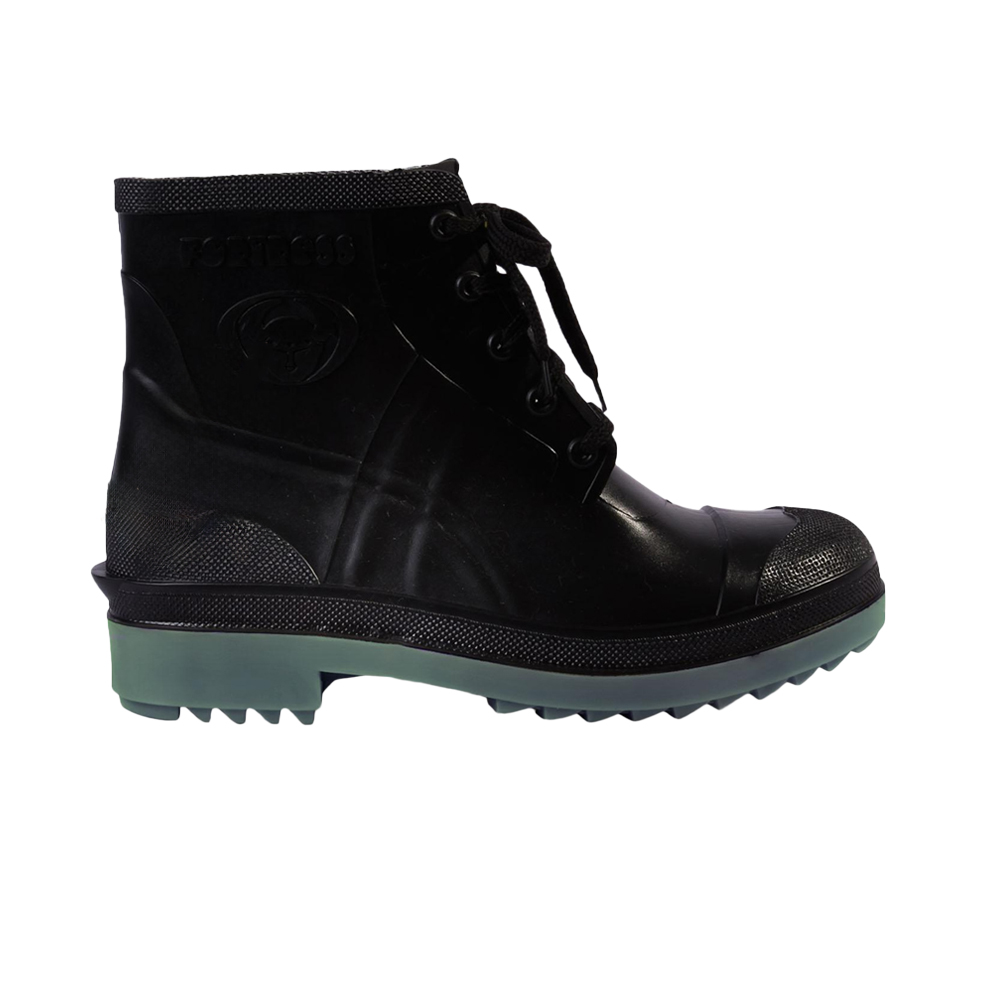 Bota de PVC Fortress Negro/Verde con Punta de Acero